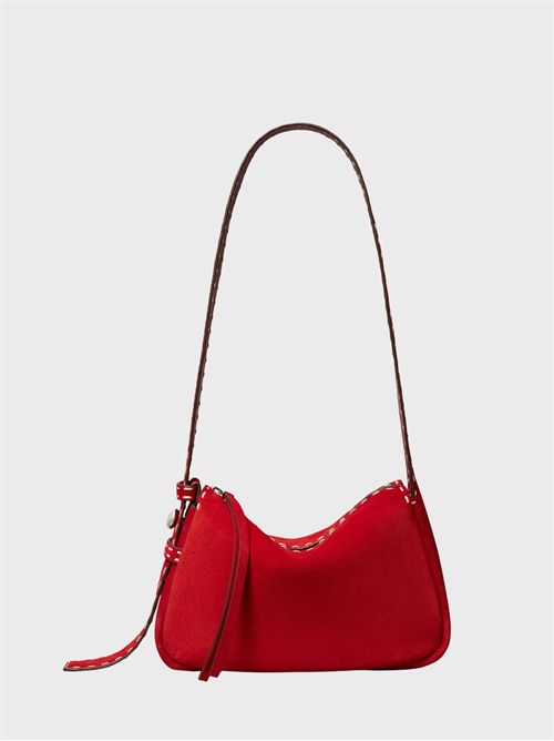 Shoulder bag piccola Romy in suede con impuntura a vista TORY BURCH | 183222600